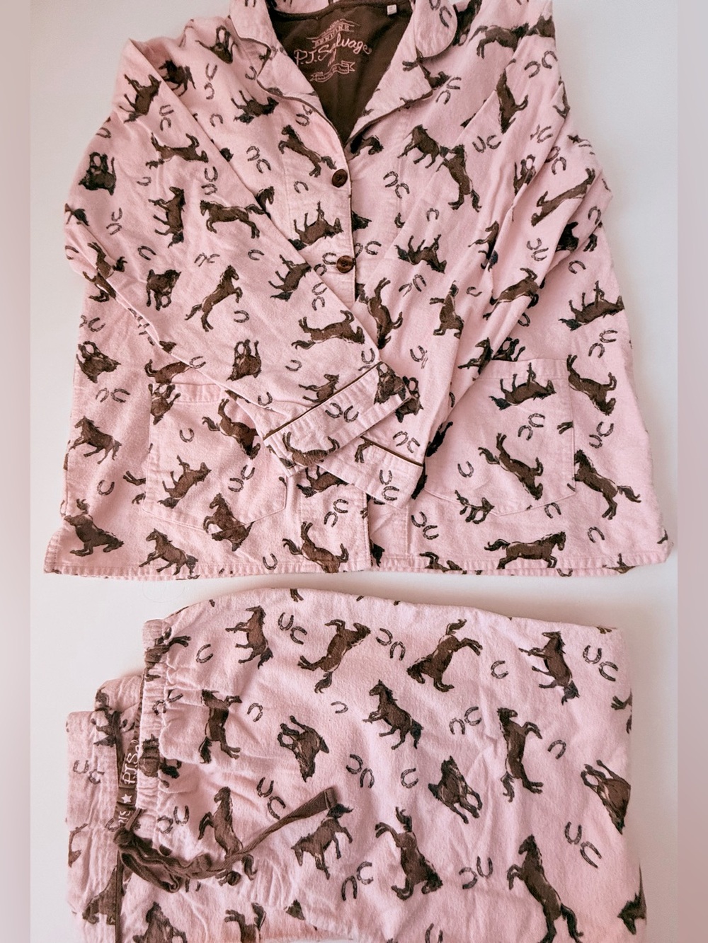 P.J. Salvage Pink Horse-Print Pajama Set